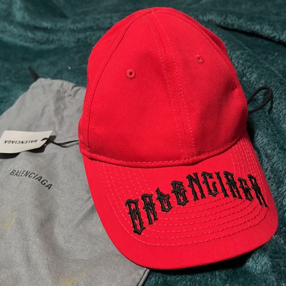 Balenciaga Red graffiti logo Cap - Picture 2 of 4